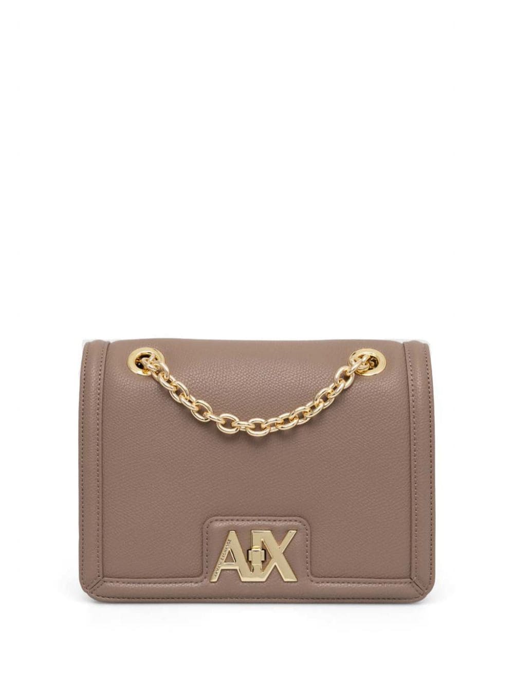 Armani Exchange logo-plaque pebbled shoulder bag - Toni neutri