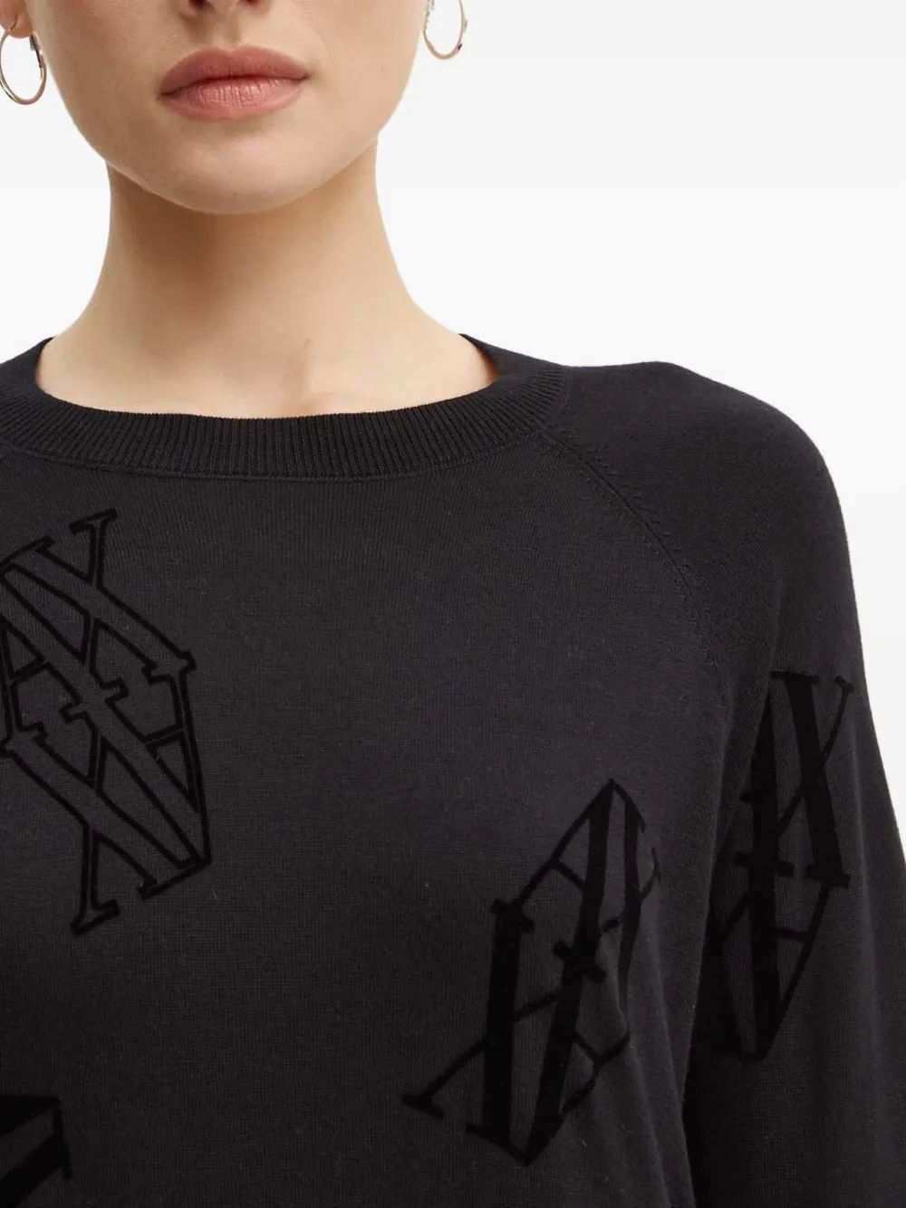 Armani Exchange Logo-embellished Sweater In Black