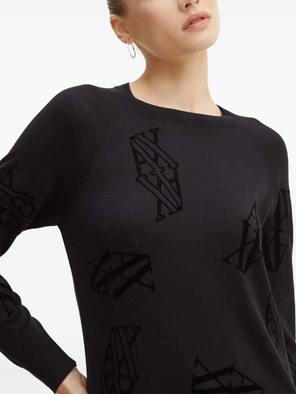 Armani Exchange Logo-embellished Sweater In Black