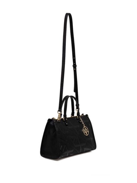 logo-embossed print two-way handbag