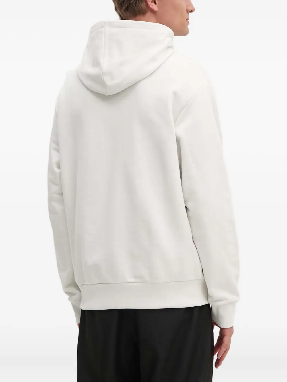 Armani Exchange Bear-embroidered Hoodie In White