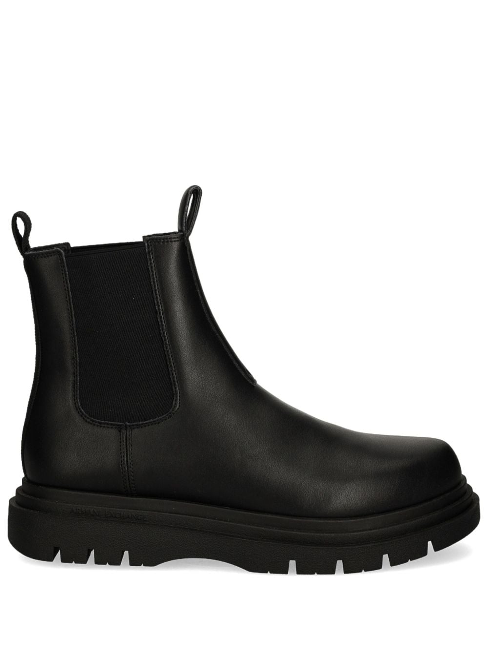 Armani Exchange leather boots Black