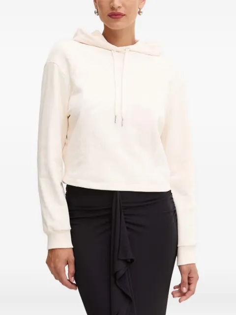Armani Exchange logo-embroidered cotton hoodie