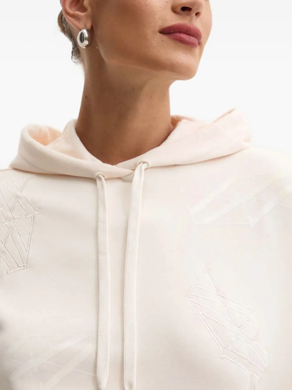 Armani Exchange Katoenen hoodie met geborduurd logo Beige