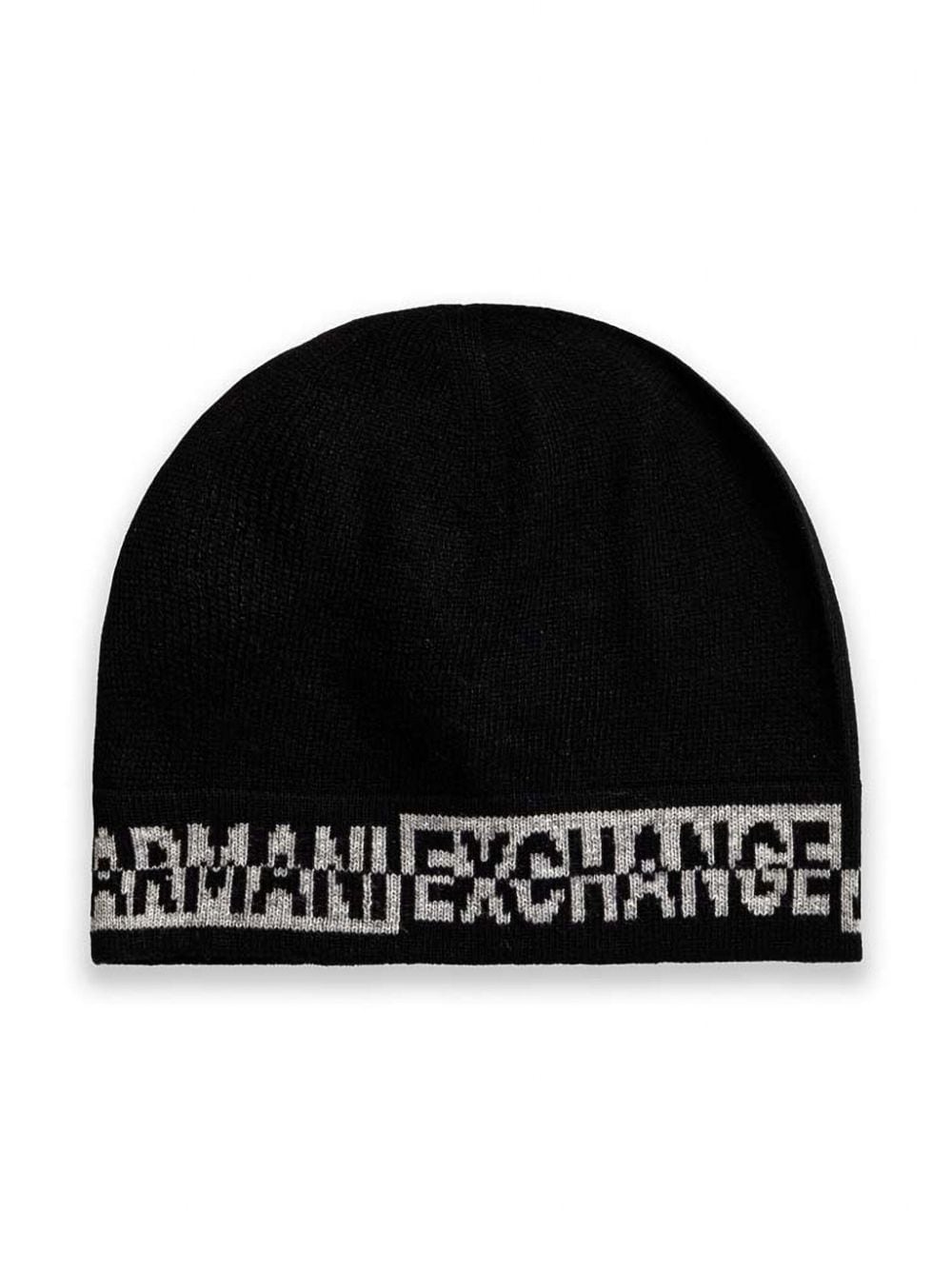 Armani Exchange intarsia-knit set of scarf and beanie - Zwart