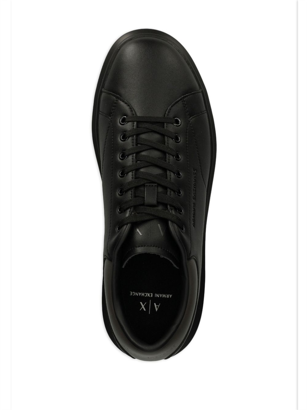 Armani Exchange Action leren sneakers Zwart