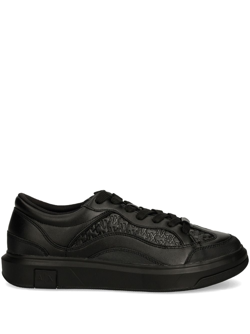 Armani Exchange monogram-logo sneakers Black