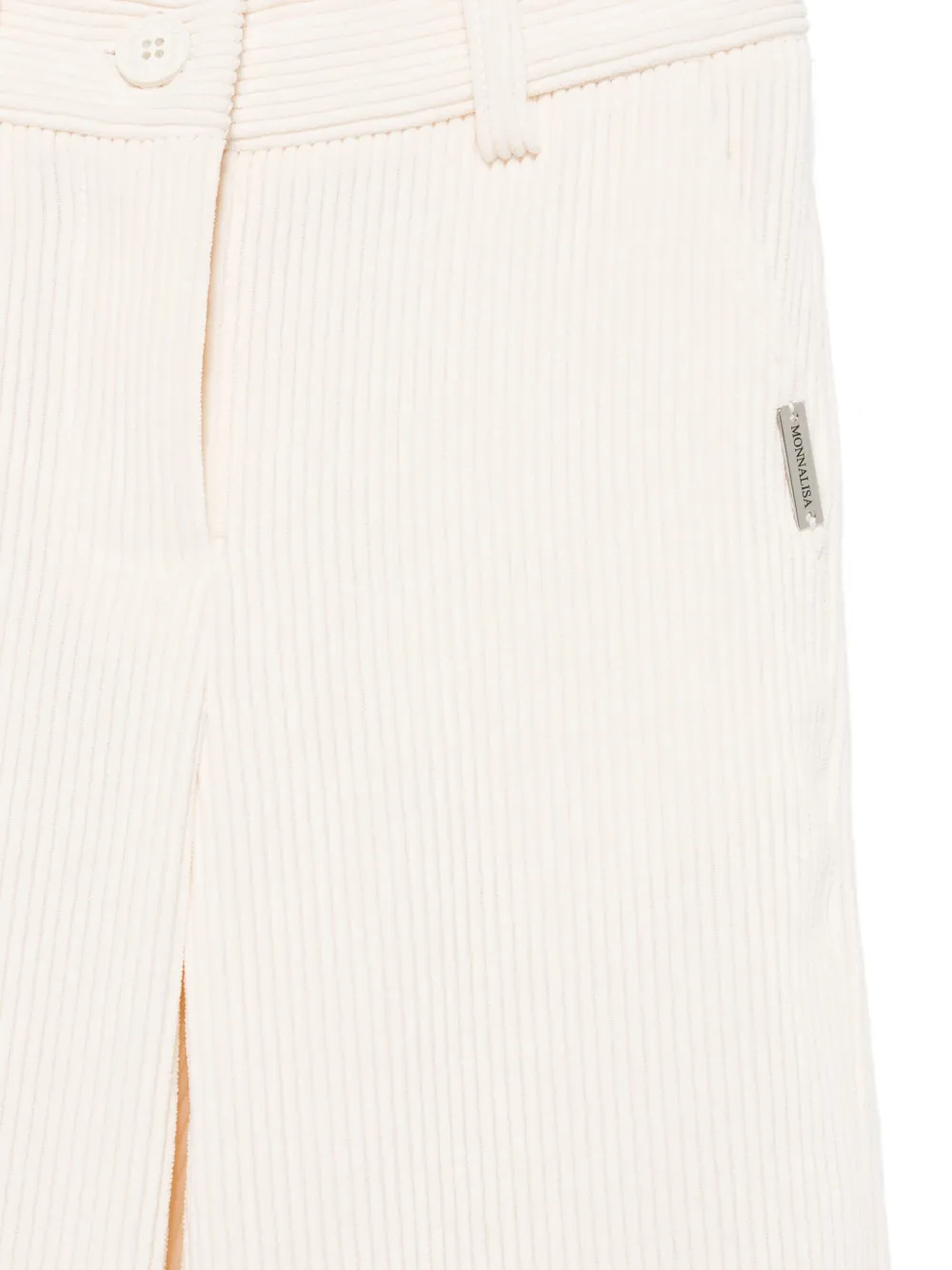 Monnalisa Ribfluwelen broek Wit