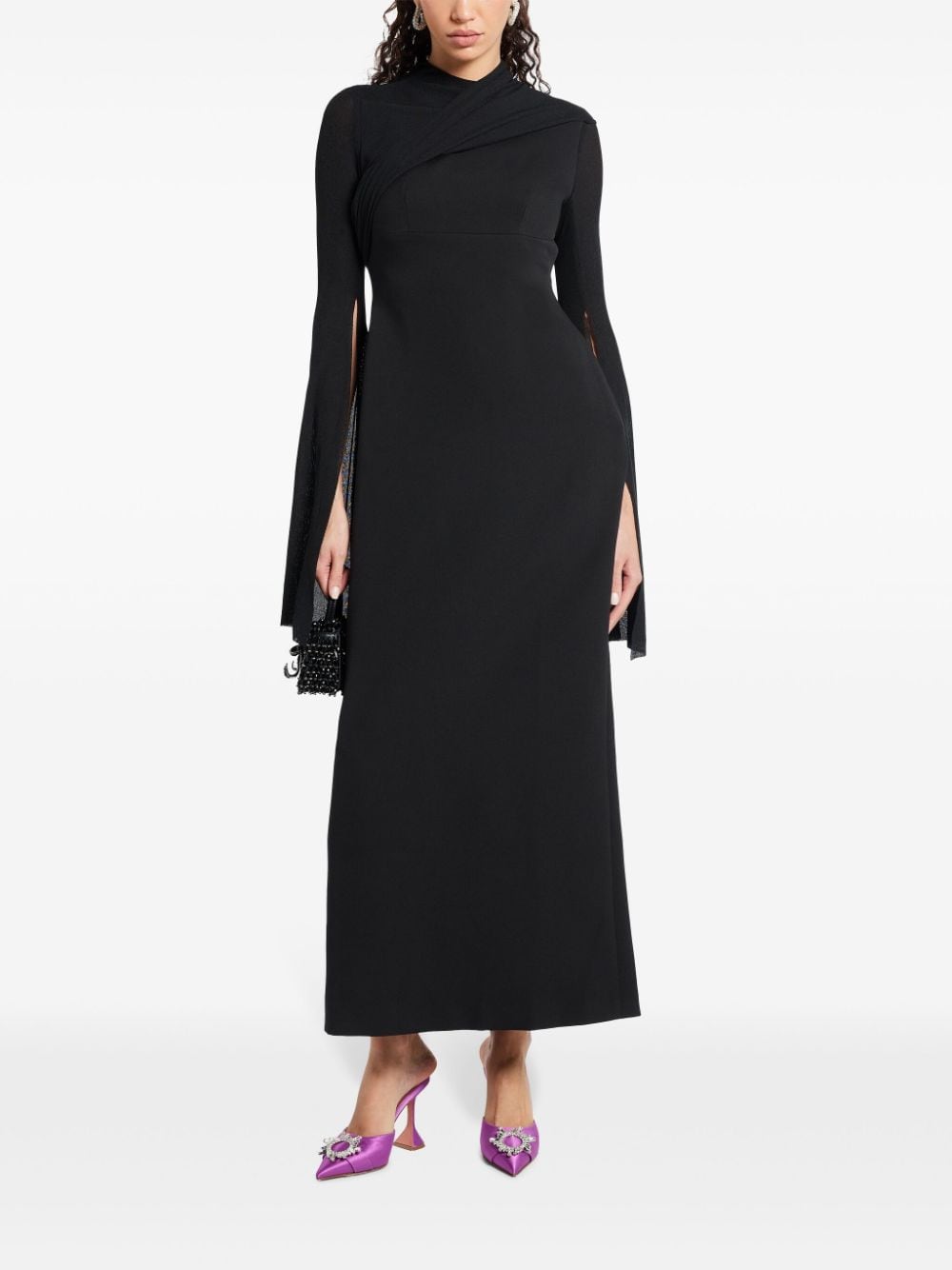 CHATS BY C.DAM long-sleeved dress - Zwart