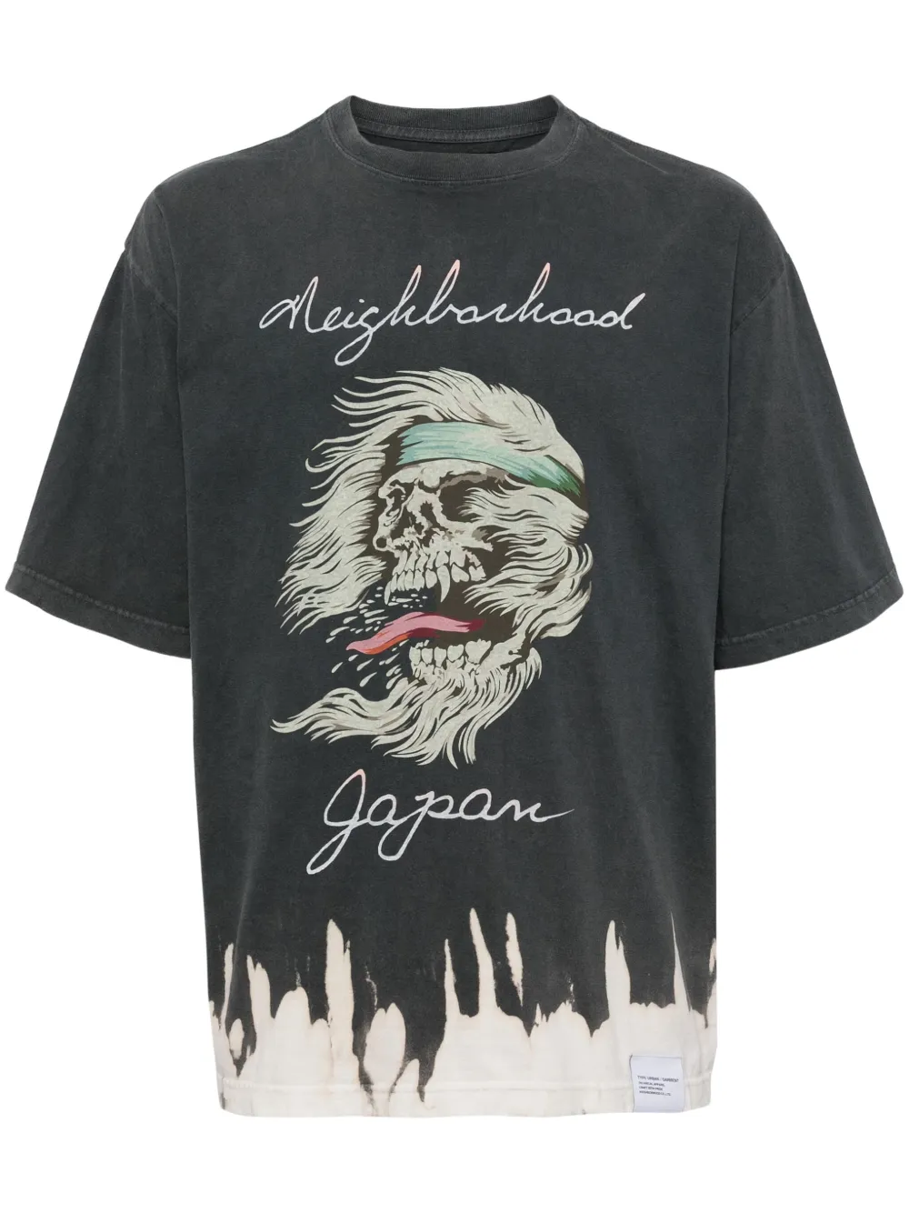 Neighborhood Katoenen T-shirt met grafische print Zwart