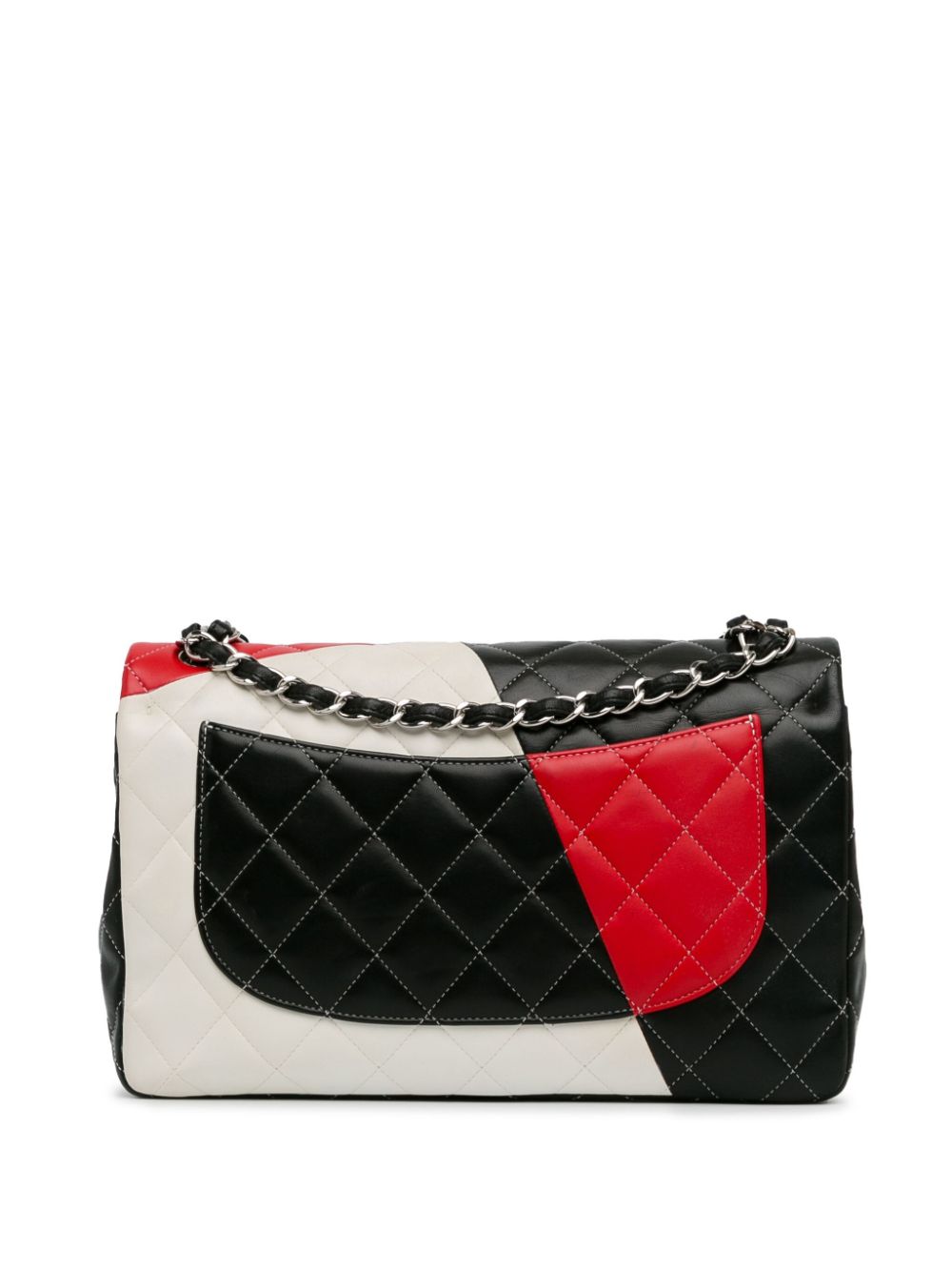 CHANEL Pre-Owned 2013-2014 Jumbo Colourblocking Classic Flap schoudertas - Rood