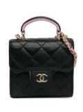 CHANEL Pre-Owned 2021-2023 Bicolor Lambskin Top Handle Clutch with Chain satchel - Black