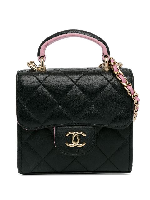 CHANEL Pre-Owned 2021-2023 Bicolor Lambskin Top Handle Clutch with Chain satchel WOMEN