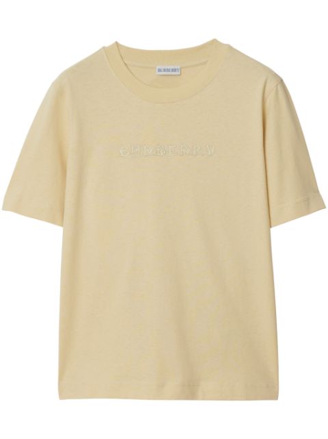 Burberry logo-embroidered cotton T-shirt Women