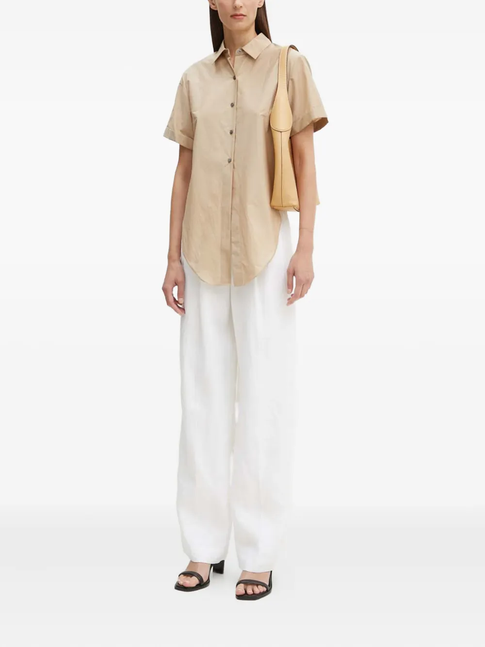 Theory tie-front buttoned shirt - Beige