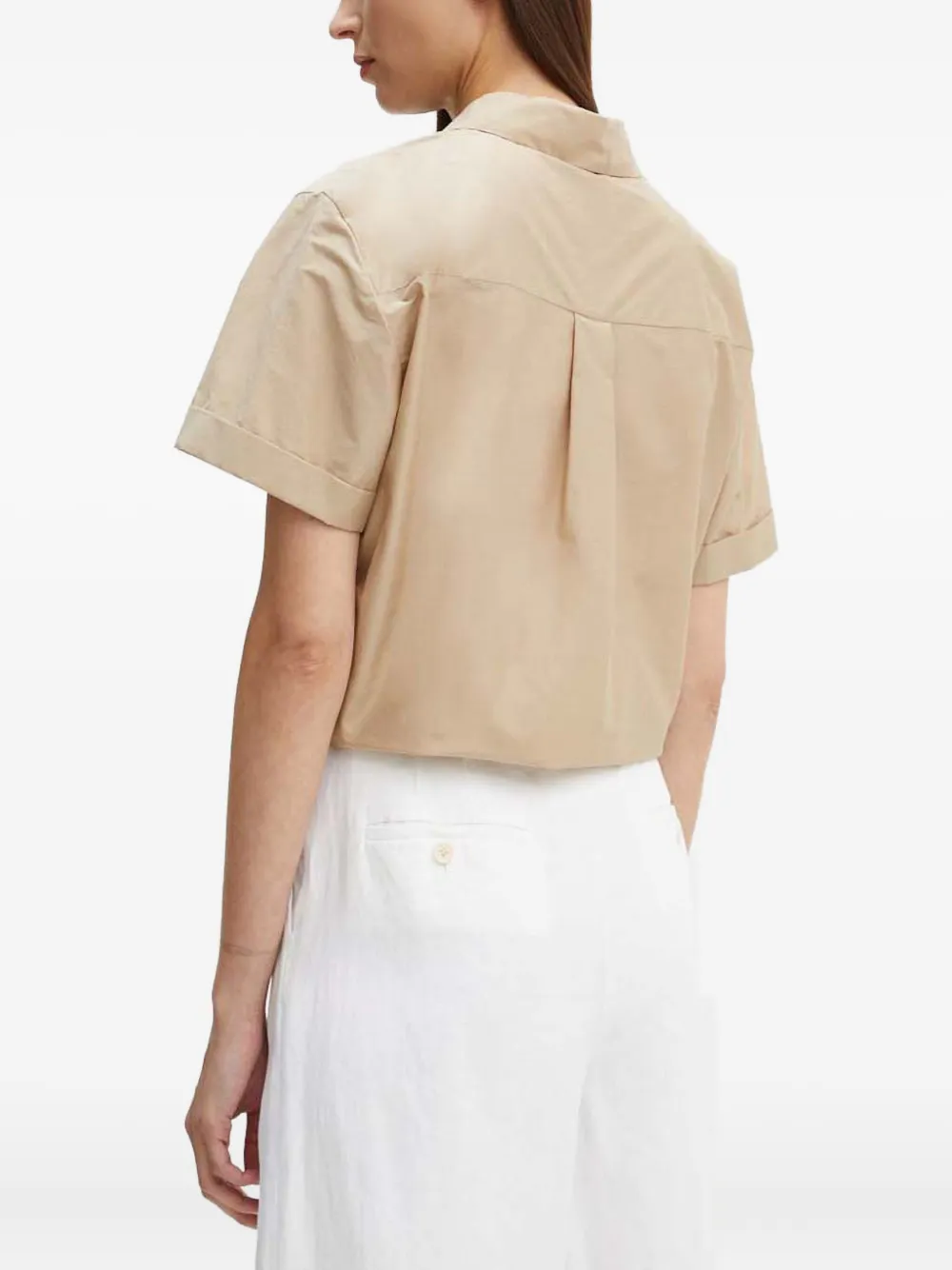 Theory Blouse met gestrikte voorkant en knopen Beige