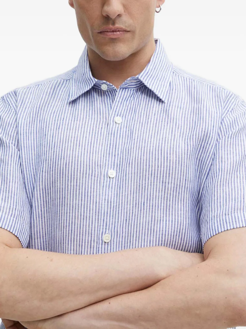 Theory Gestreepte overhemd Blauw