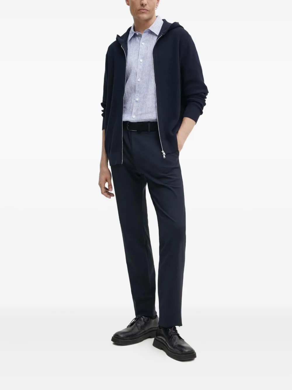 Theory striped short-sleeve shirt - Blauw