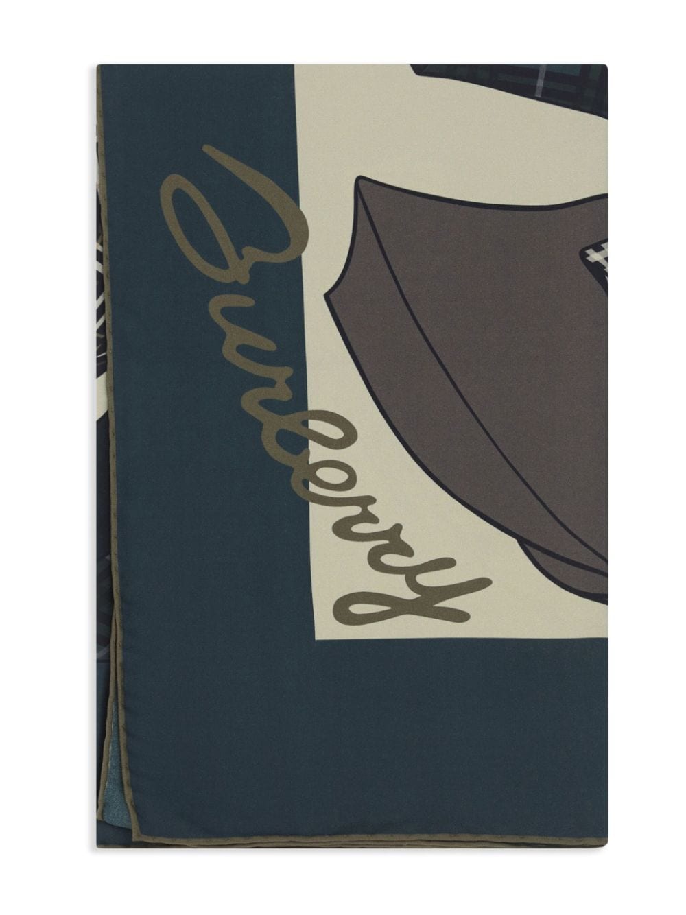 Shop Burberry Drawn Umbrellas Silk Scarf In Blau