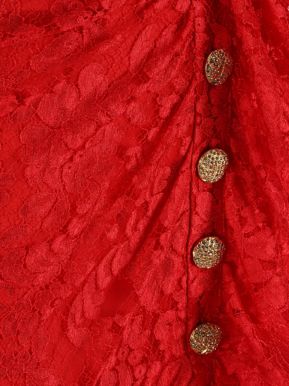 Alessandra Rich Jurk met bloemenkant Rood