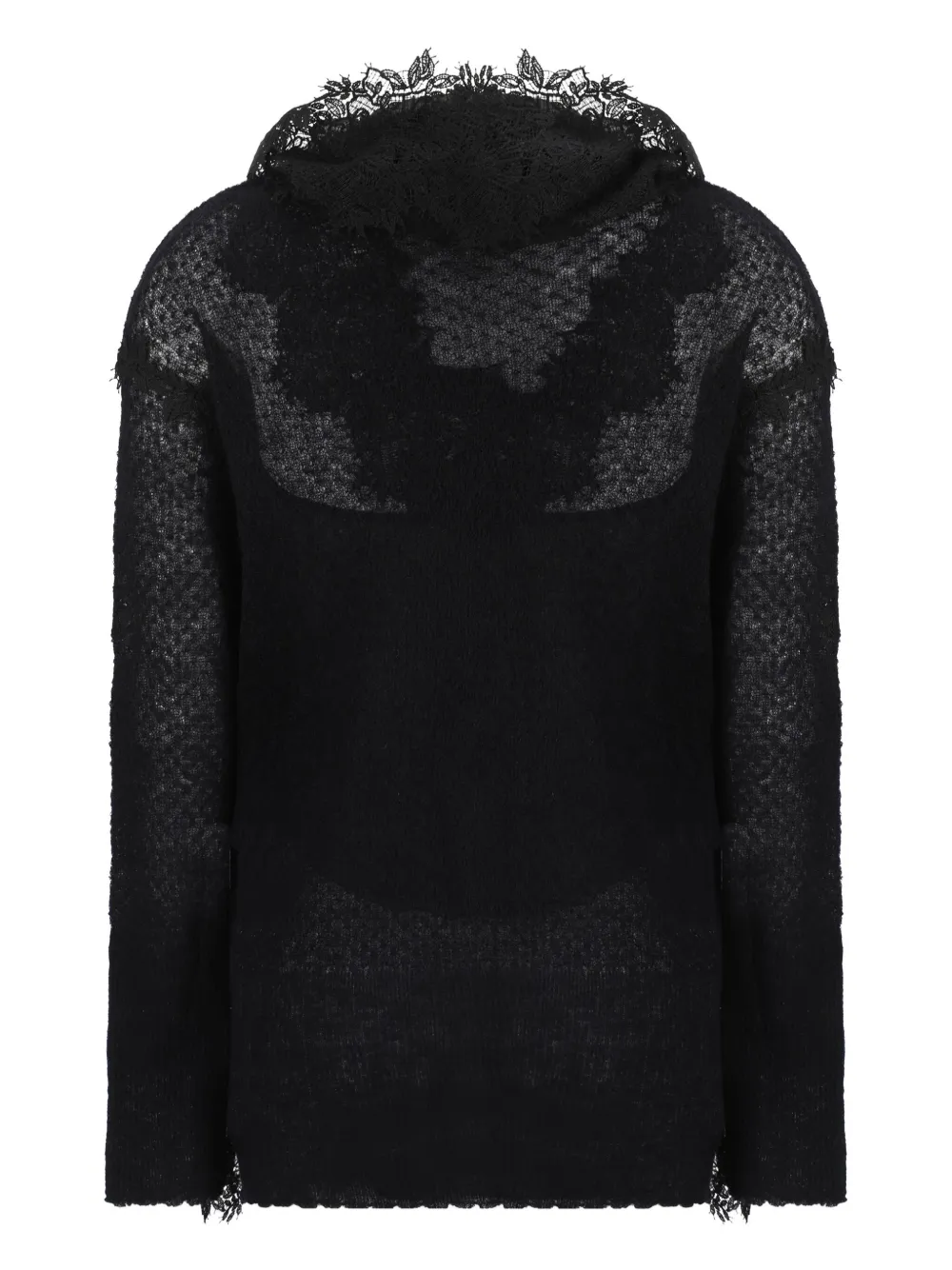 Ermanno Scervino lace insert cardigan - Zwart