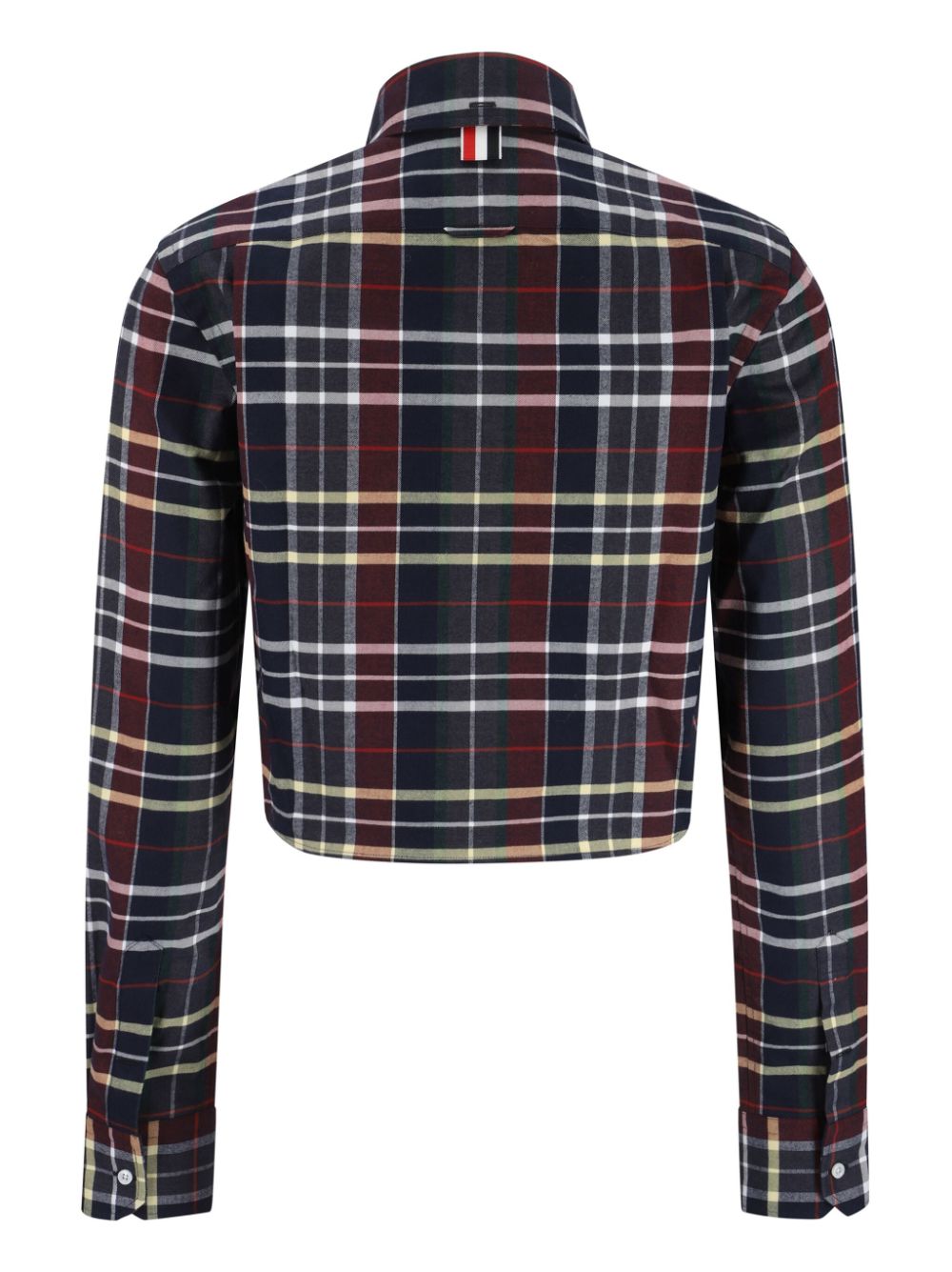 Shop Thom Browne Hunting Tartan Cropped Shirt In Blue