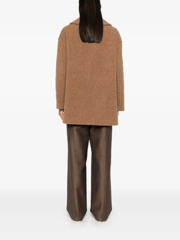 Harris Wharf London Bouclé Coat | Brown | FARFETCH BN