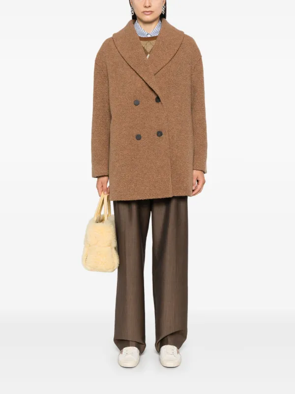 【関税込み】Harris Wharf London Boucle coat Harris Wharf London Bouclé Coat | Brown | FARFETCH BN