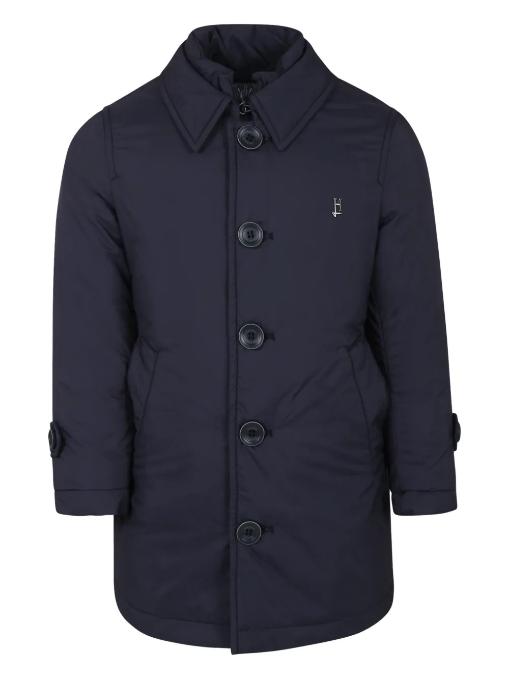 Herno Kids Gewatteerd jack met logo Blauw