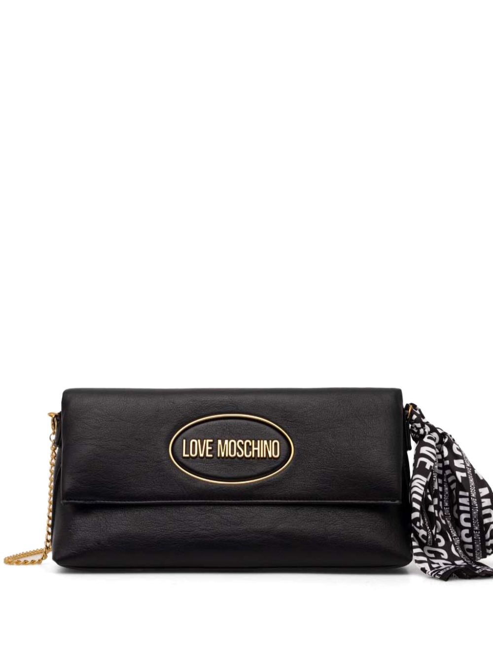 Love Moschino logo plaque cross bag - Black