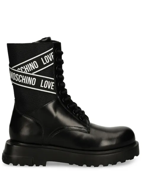 Love Moschino logo-print boots 