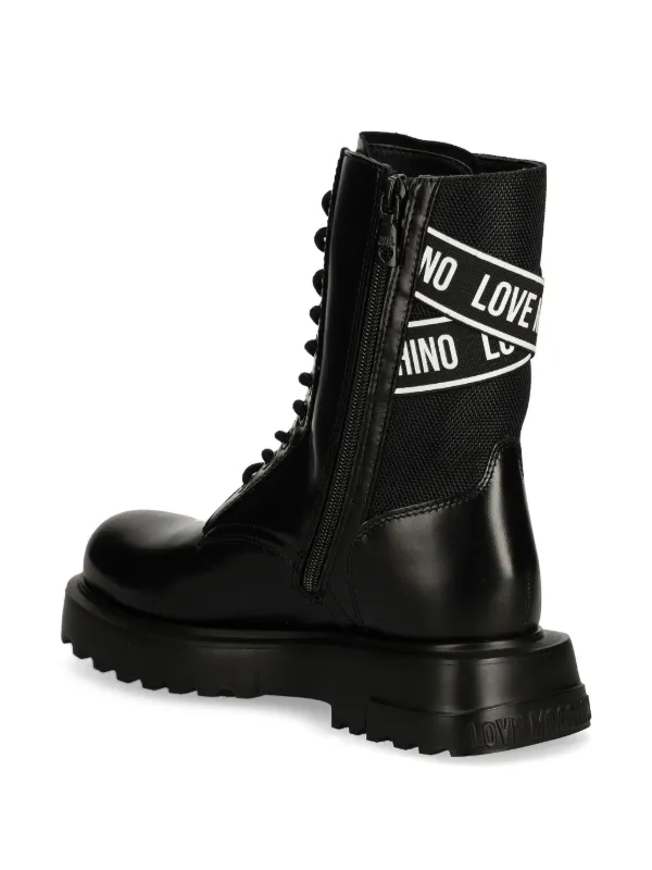 Love Moschino logo-print Boots | Black | FARFETCH ZA