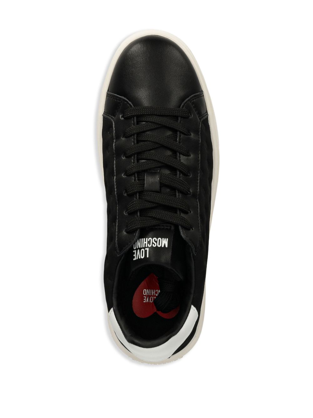 Love Moschino lace up leather trainers Black