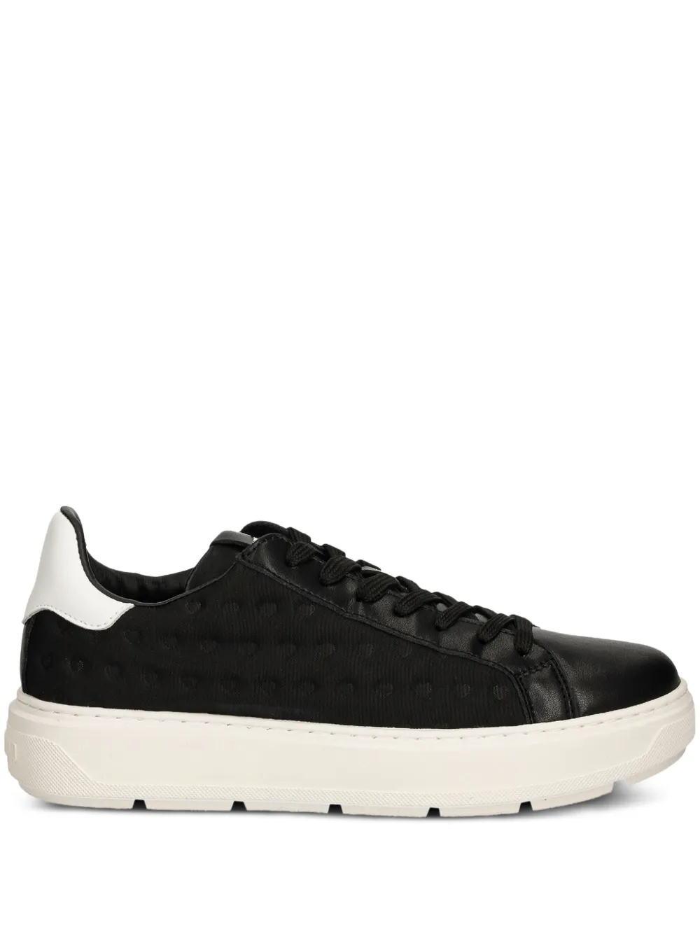 Love Moschino lace up leather trainers - Black