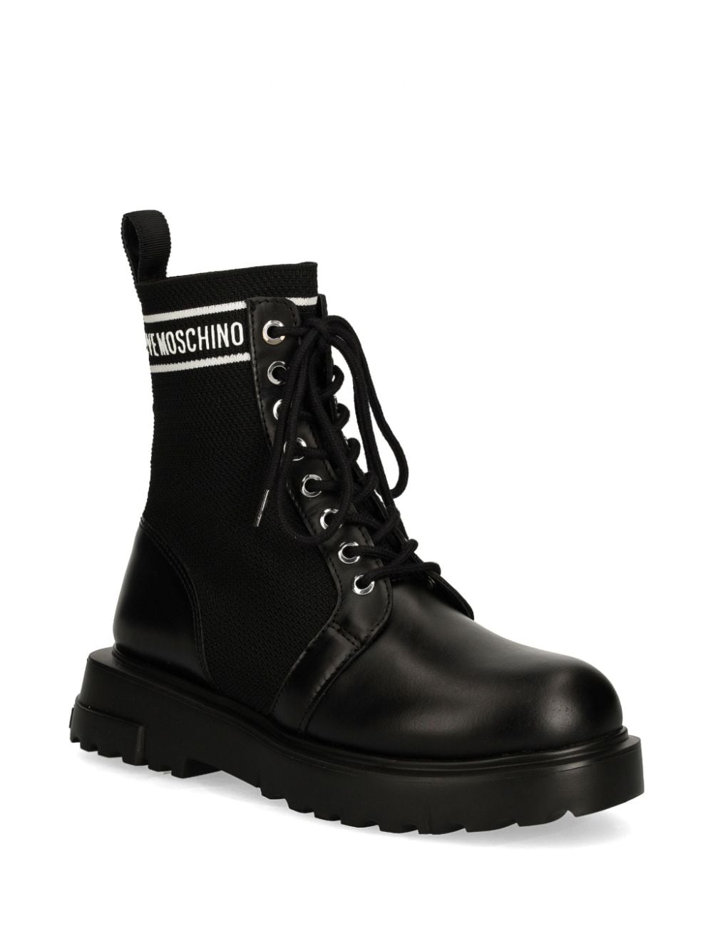 Love Moschino logo-print boots Black