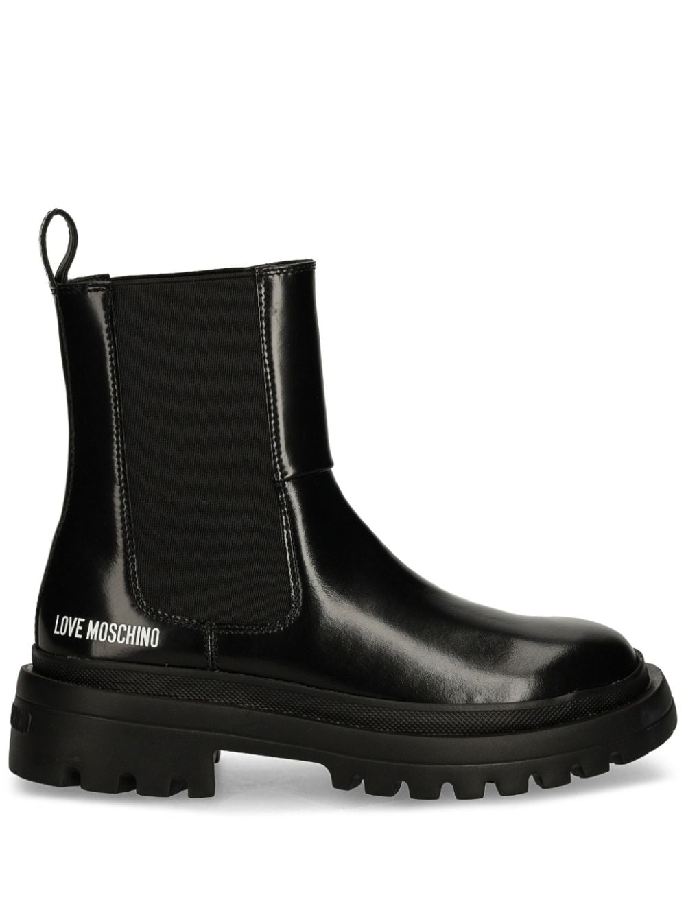 Love Moschino Bottines a Logo Imprime Noir FARFETCH FR