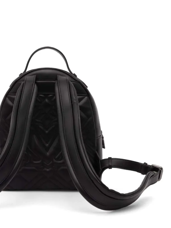 Love Moschino Quilted Logo Lettering Backpack | Black | FARFETCH display picture 3