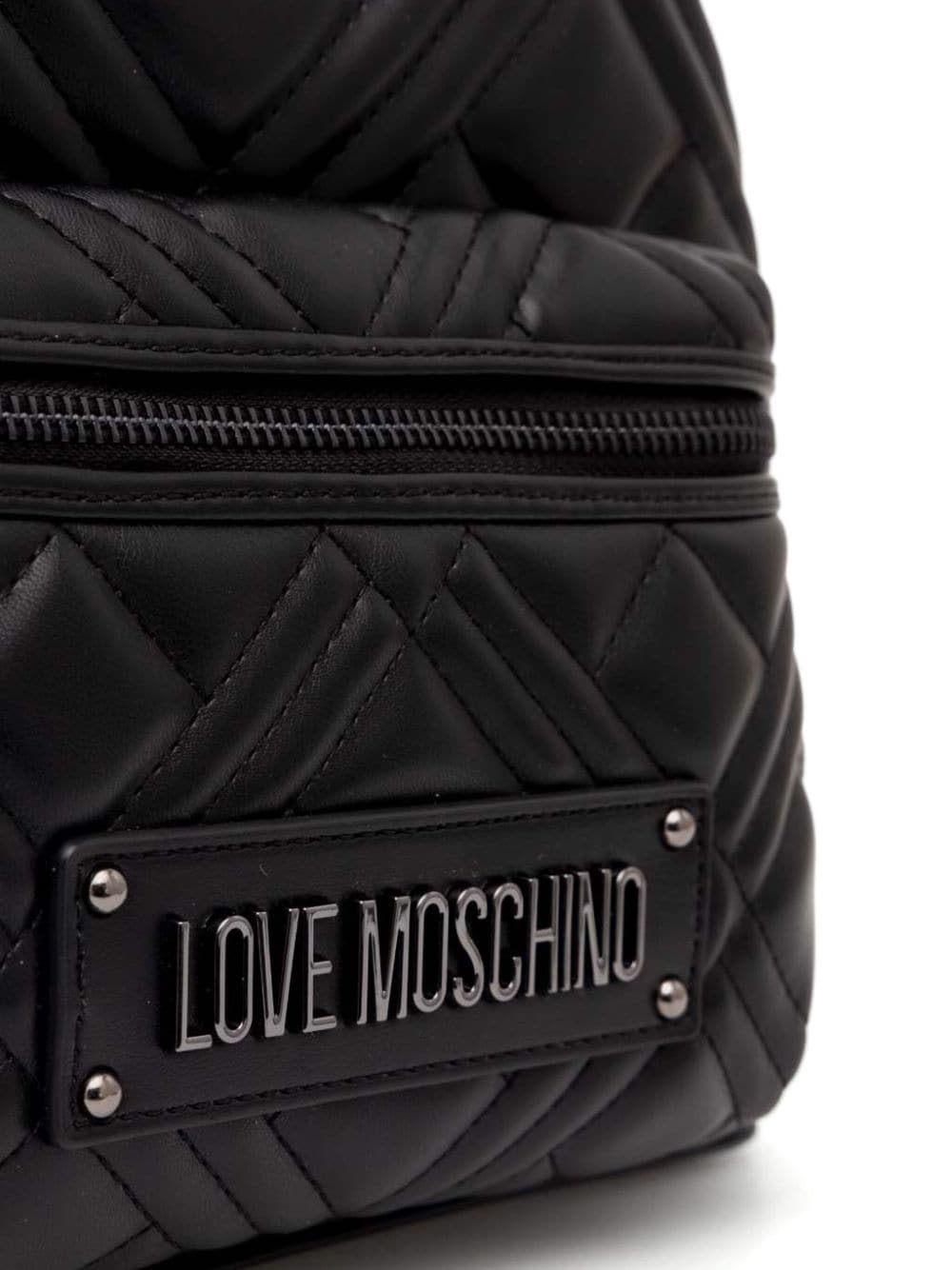 Affordable Love Moschino quilted logo lettering backpack Women