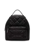 Love Moschino quilted logo lettering backpack - Black
