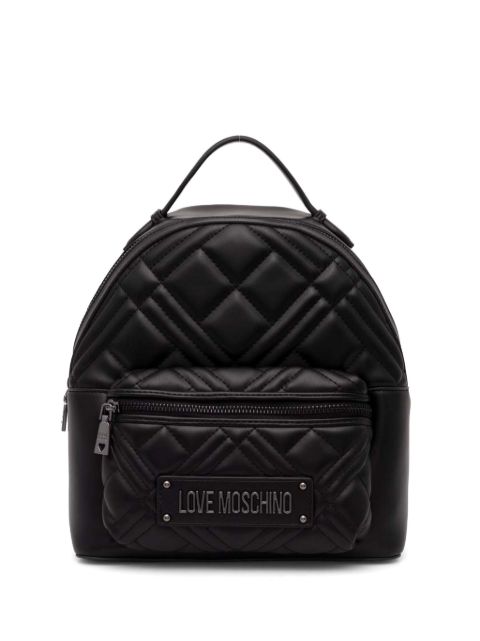 Affordable Love Moschino quilted logo lettering backpack Women