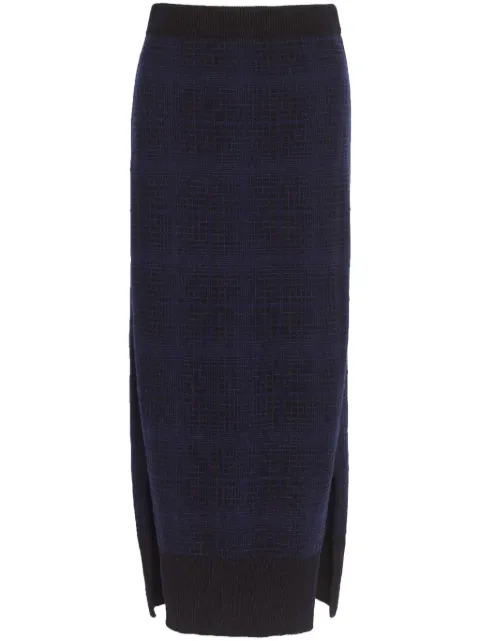 Barrie tartan-pattern cashmere skirt 