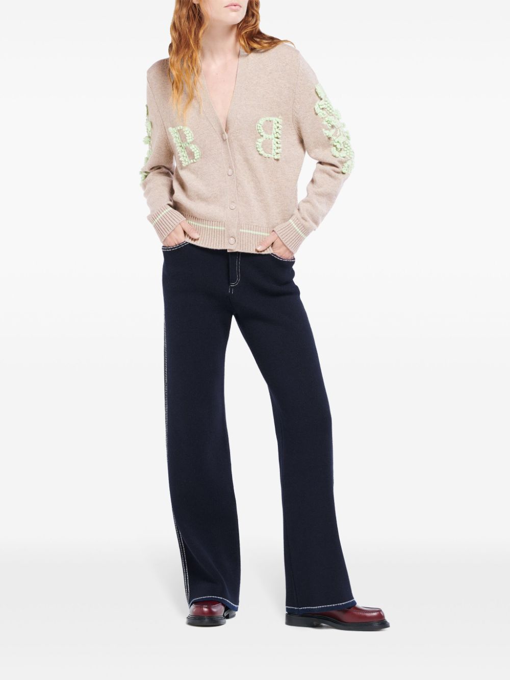 Shop Barrie B-logo Cashmere Cardigan In Neutrals