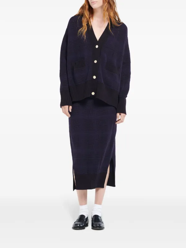 Barrie チェック カシミアカーディガン | ブルー | FARFETCH JP
