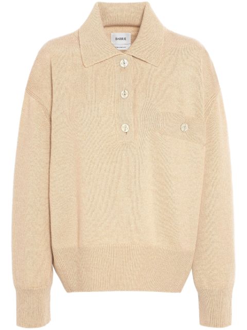 Barrie polo-collar cashmere jumper 