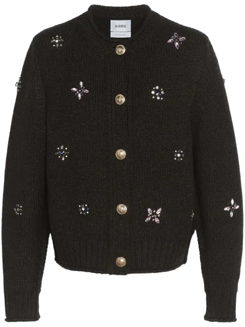 Barrie embroidered cashmere cardigan 