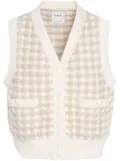 Barrie gingham-pattern cashmere cardigan - White