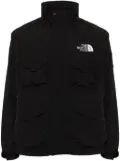 The North Face logo-embroidered zip-up military jacket - Black