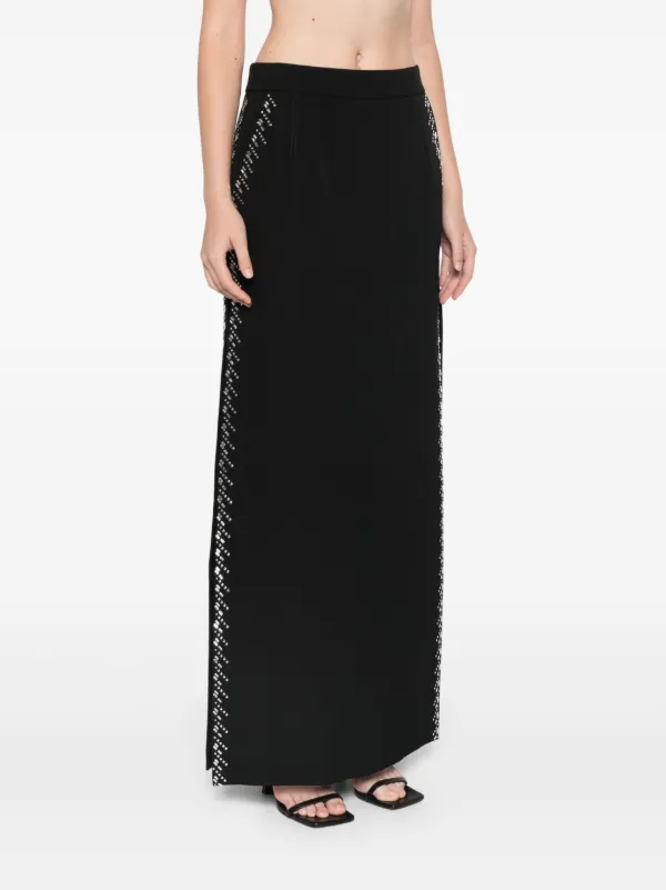 【Rabanne】 Embellished maxiスカート Rabanne rhinestone-embellished Maxi Skirt | Black | FARFETCH JO