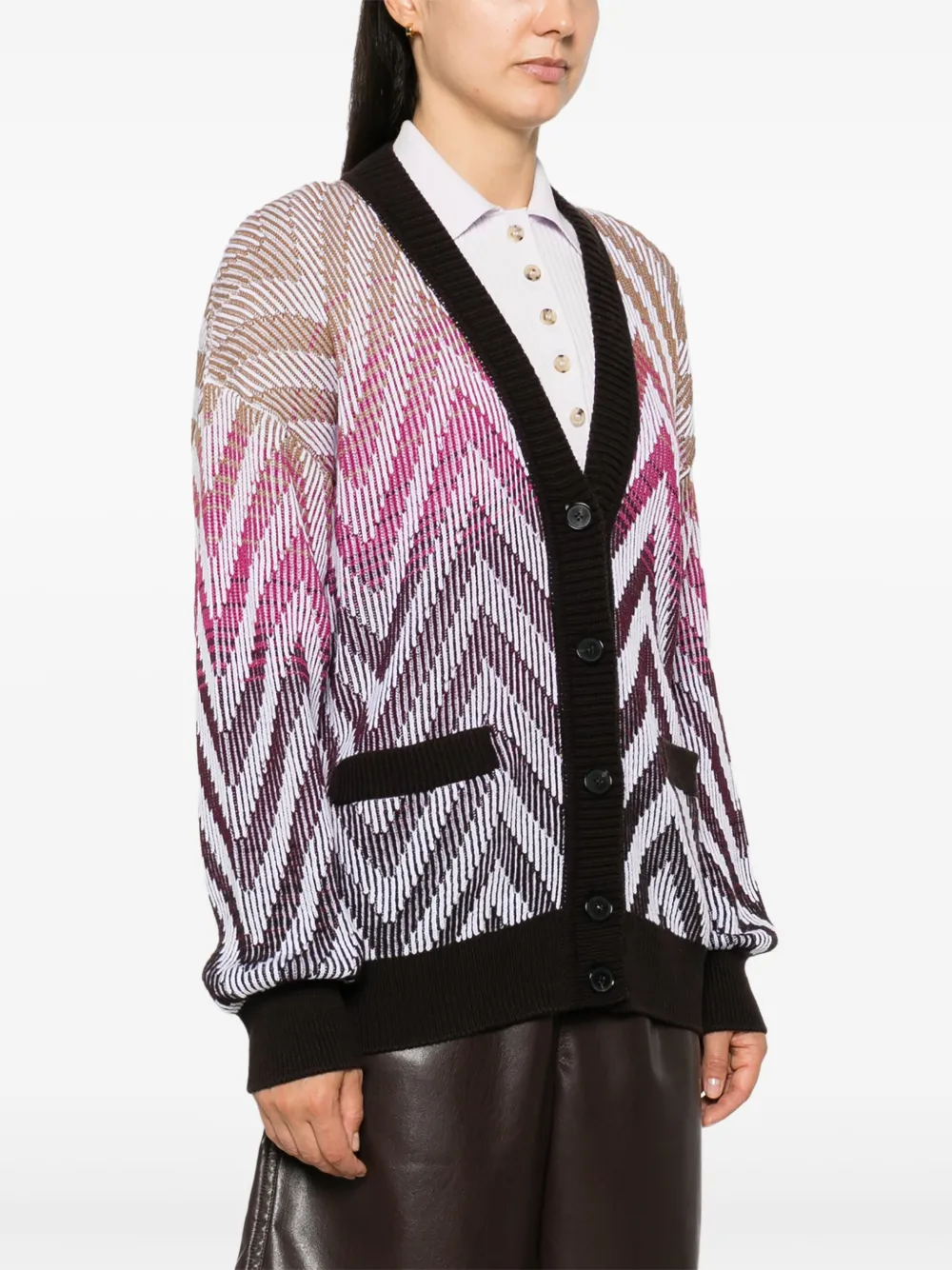 Missoni Ribbed Wool And Cotton-blend Cardigan In Neutrals