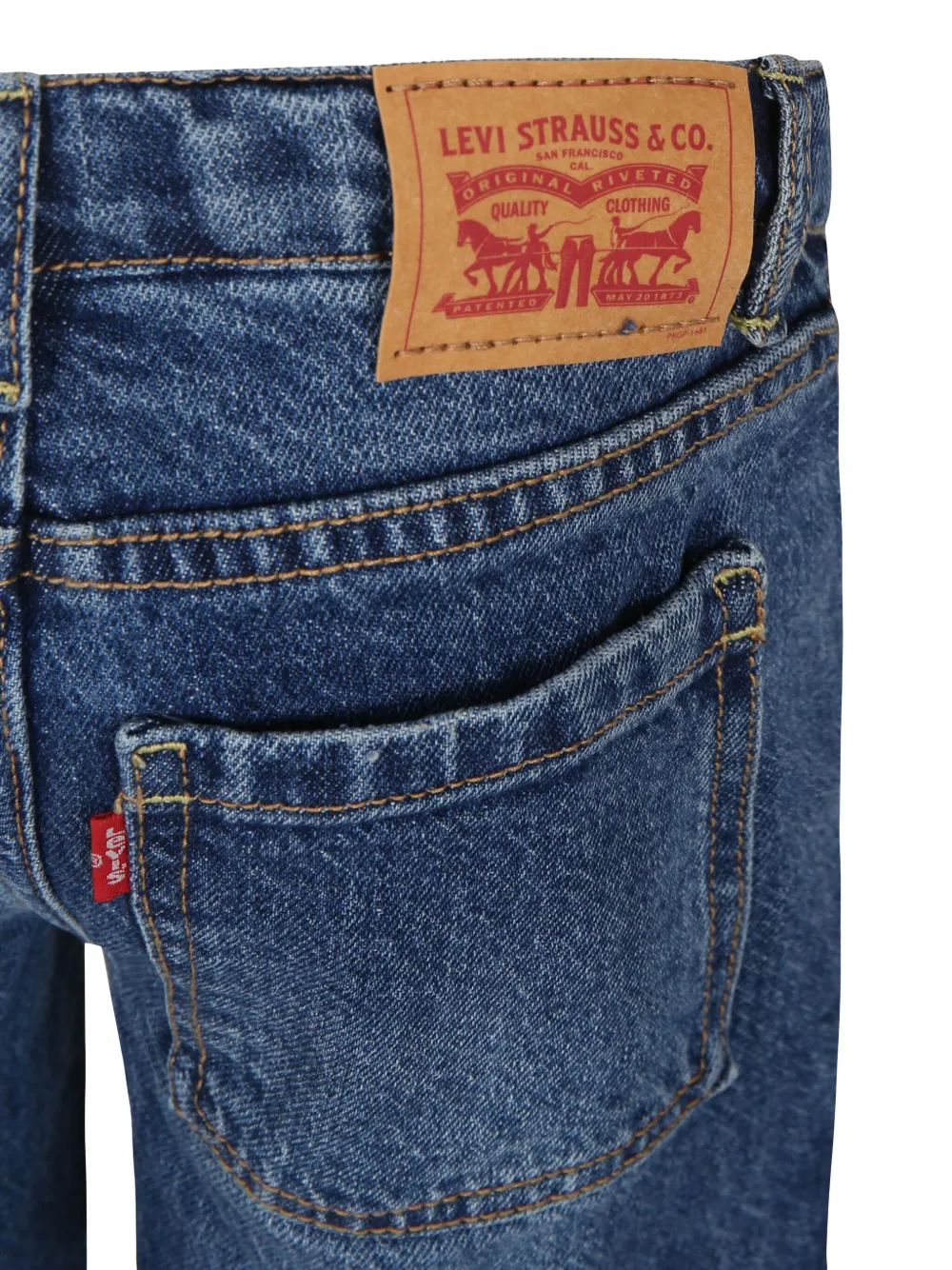 Levi's Kids Jeans met wijde pijpen en logopatch Blauw